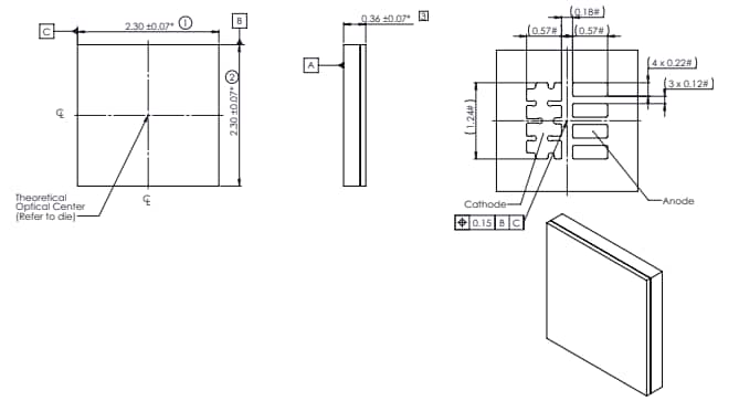 Mechanical Drawing - Lumileds LUXEON HL2Z High Power LEDs